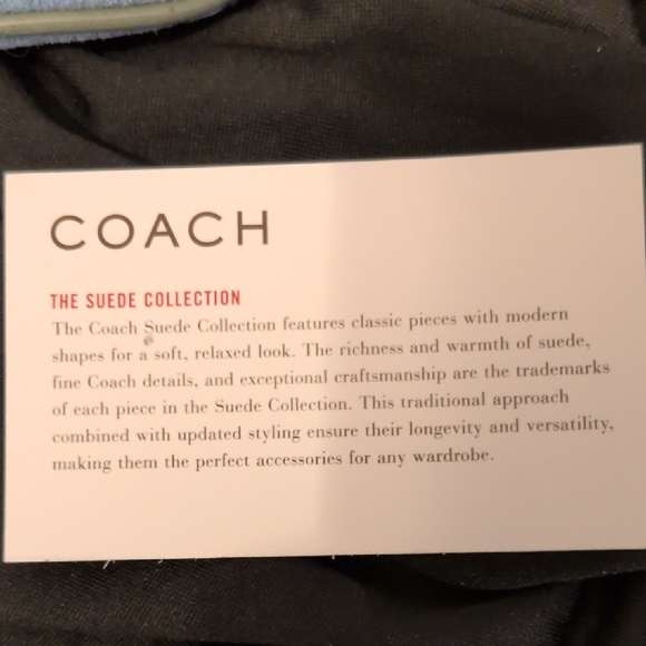 Coach Light Blue Suede Wristlet - Picture 13 of 16